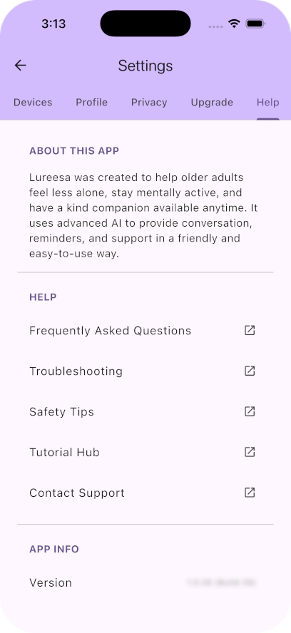 Gallery Image: Settings Screen Help