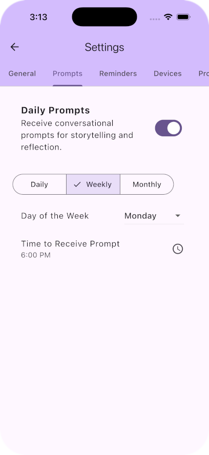Gallery Image: Settings Screen Prompts